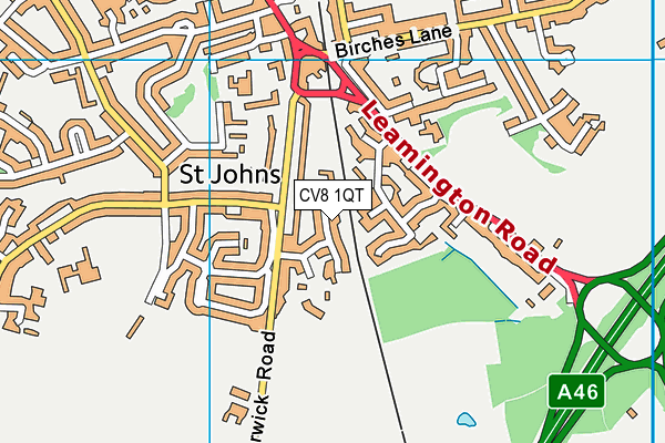 CV8 1QT map - OS VectorMap District (Ordnance Survey)