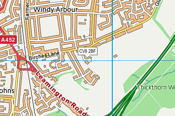 CV8 2BF map - OS VectorMap District (Ordnance Survey) CV8 2BF map - OS VectorMap District (Ordnance Survey)