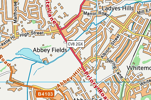 CV8 2GX map - OS VectorMap District (Ordnance Survey) CV8 2GX map - OS VectorMap District (Ordnance Survey)