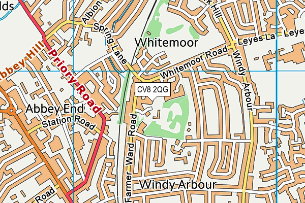CV8 2QG map - OS VectorMap District (Ordnance Survey) CV8 2QG map - OS VectorMap District (Ordnance Survey)