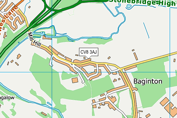 CV8 3AJ map - OS VectorMap District (Ordnance Survey) CV8 3AJ map - OS VectorMap District (Ordnance Survey)