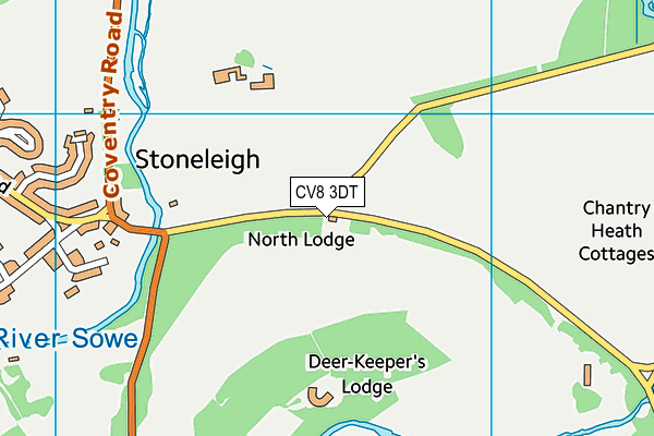 CV8 3DT map - OS VectorMap District (Ordnance Survey) CV8 3DT map - OS VectorMap District (Ordnance Survey)