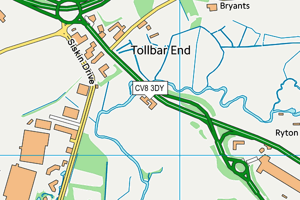 CV8 3DY map - OS VectorMap District (Ordnance Survey) CV8 3DY map - OS VectorMap District (Ordnance Survey)
