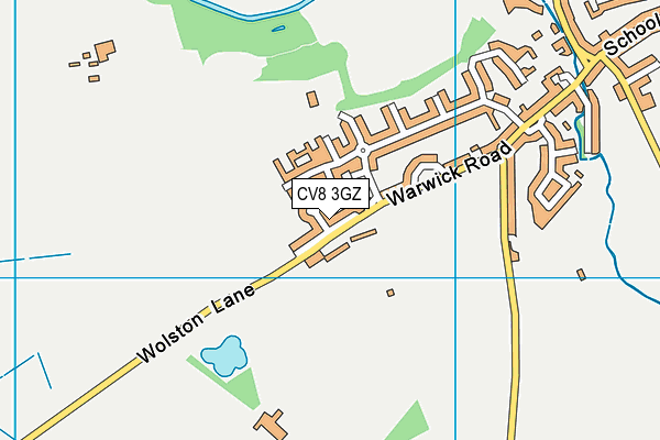 CV8 3GZ map - OS VectorMap District (Ordnance Survey) CV8 3GZ map - OS VectorMap District (Ordnance Survey)