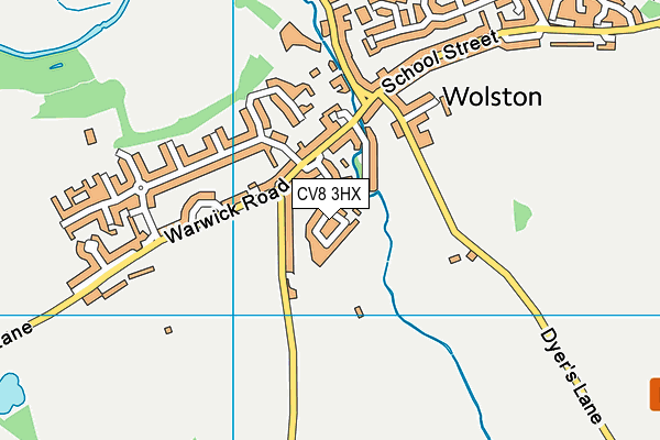CV8 3HX map - OS VectorMap District (Ordnance Survey) CV8 3HX map - OS VectorMap District (Ordnance Survey)