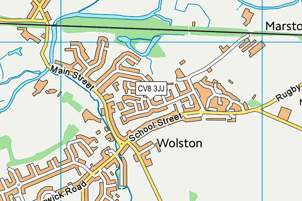 CV8 3JJ map - OS VectorMap District (Ordnance Survey) CV8 3JJ map - OS VectorMap District (Ordnance Survey)