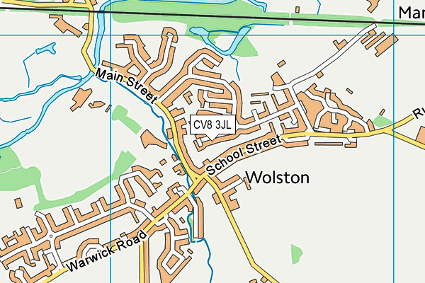CV8 3JL map - OS VectorMap District (Ordnance Survey) CV8 3JL map - OS VectorMap District (Ordnance Survey)