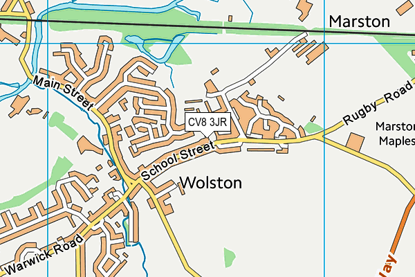 CV8 3JR map - OS VectorMap District (Ordnance Survey)