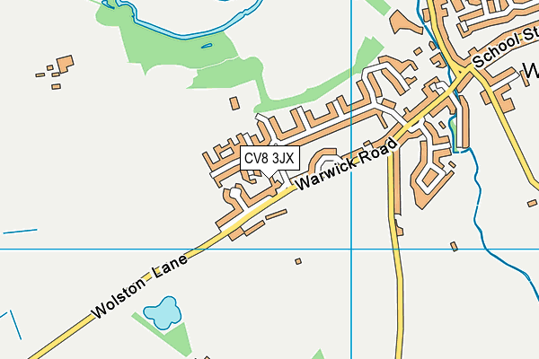 CV8 3JX map - OS VectorMap District (Ordnance Survey) CV8 3JX map - OS VectorMap District (Ordnance Survey)