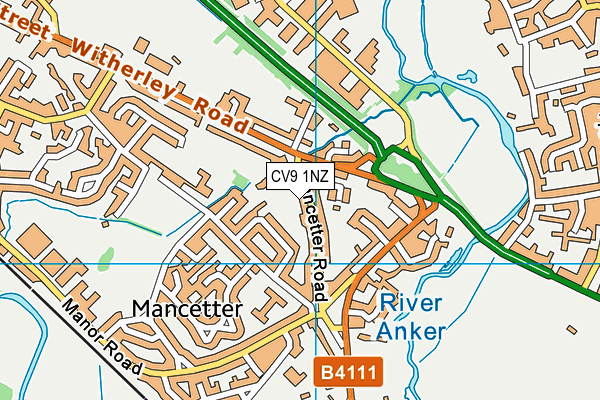 CV9 1NZ map - OS VectorMap District (Ordnance Survey) CV9 1NZ map - OS VectorMap District (Ordnance Survey)