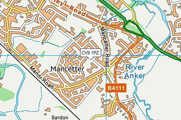 CV9 1PZ map - OS VectorMap District (Ordnance Survey) CV9 1PZ map - OS VectorMap District (Ordnance Survey)