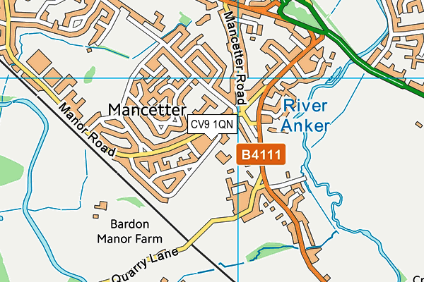 CV9 1QN map - OS VectorMap District (Ordnance Survey)