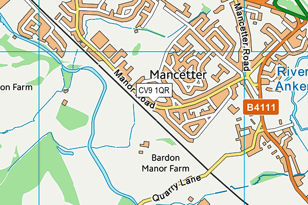 CV9 1QR map - OS VectorMap District (Ordnance Survey)