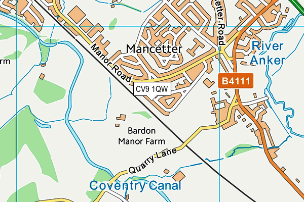 CV9 1QW map - OS VectorMap District (Ordnance Survey)
