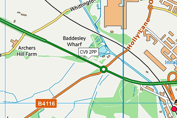CV9 2PP map - OS VectorMap District (Ordnance Survey)