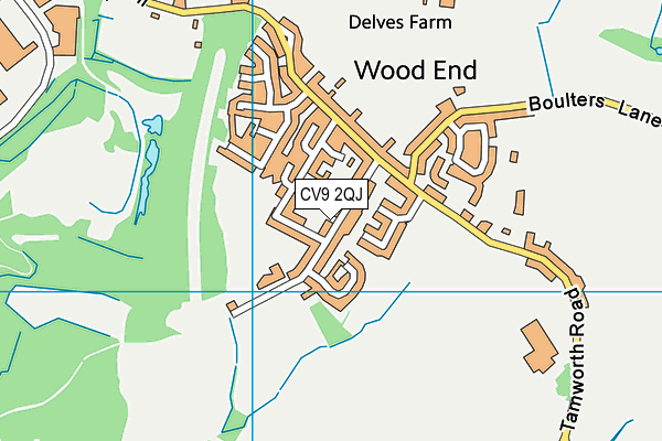 CV9 2QJ map - OS VectorMap District (Ordnance Survey)
