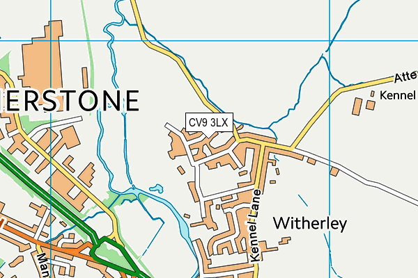 CV9 3LX map - OS VectorMap District (Ordnance Survey)