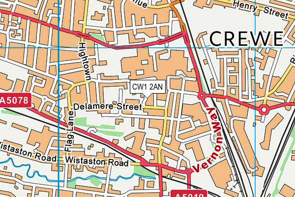 CW1 2AN map - OS VectorMap District (Ordnance Survey) CW1 2AN map - OS VectorMap District (Ordnance Survey)