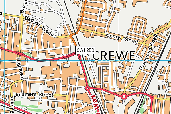 CW1 2BD map - OS VectorMap District (Ordnance Survey) CW1 2BD map - OS VectorMap District (Ordnance Survey)