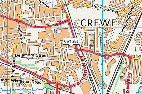 CW1 2BJ map - OS VectorMap District (Ordnance Survey) CW1 2BJ map - OS VectorMap District (Ordnance Survey)