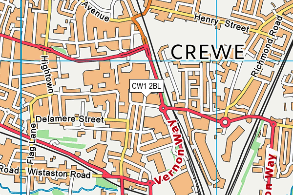 CW1 2BL map - OS VectorMap District (Ordnance Survey) CW1 2BL map - OS VectorMap District (Ordnance Survey)