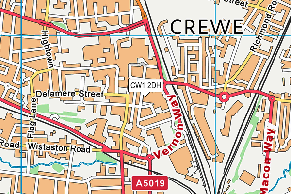 CW1 2DH map - OS VectorMap District (Ordnance Survey) CW1 2DH map - OS VectorMap District (Ordnance Survey)