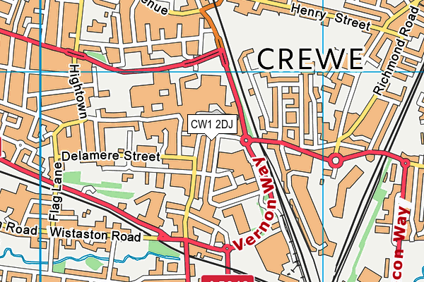 CW1 2DJ map - OS VectorMap District (Ordnance Survey) CW1 2DJ map - OS VectorMap District (Ordnance Survey)