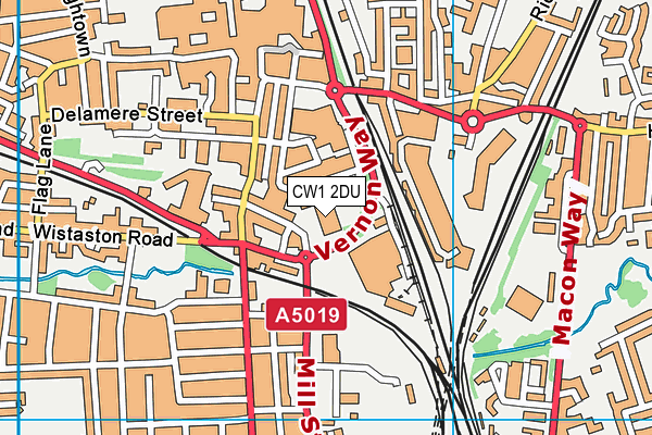 CW1 2DU map - OS VectorMap District (Ordnance Survey) CW1 2DU map - OS VectorMap District (Ordnance Survey)