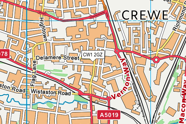 CW1 2GZ map - OS VectorMap District (Ordnance Survey) CW1 2GZ map - OS VectorMap District (Ordnance Survey)
