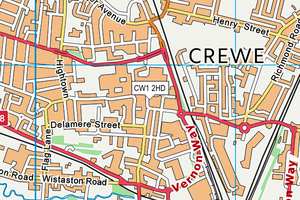 CW1 2HD map - OS VectorMap District (Ordnance Survey) CW1 2HD map - OS VectorMap District (Ordnance Survey)