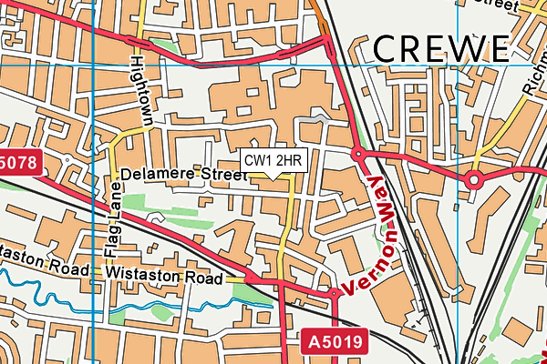 CW1 2HR map - OS VectorMap District (Ordnance Survey) CW1 2HR map - OS VectorMap District (Ordnance Survey)