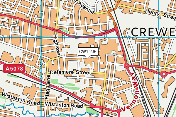 CW1 2JE map - OS VectorMap District (Ordnance Survey) CW1 2JE map - OS VectorMap District (Ordnance Survey)