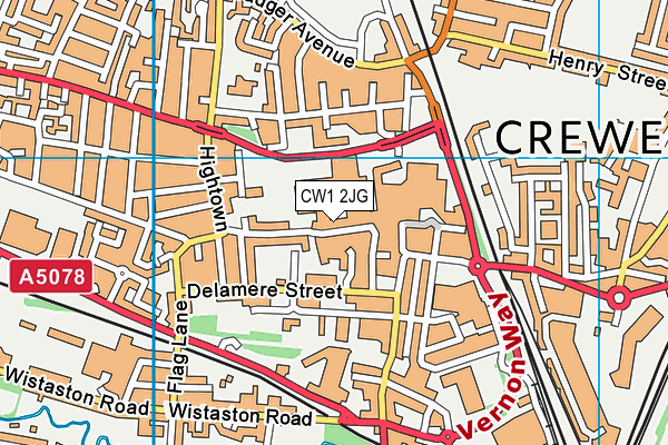 CW1 2JG map - OS VectorMap District (Ordnance Survey) CW1 2JG map - OS VectorMap District (Ordnance Survey)