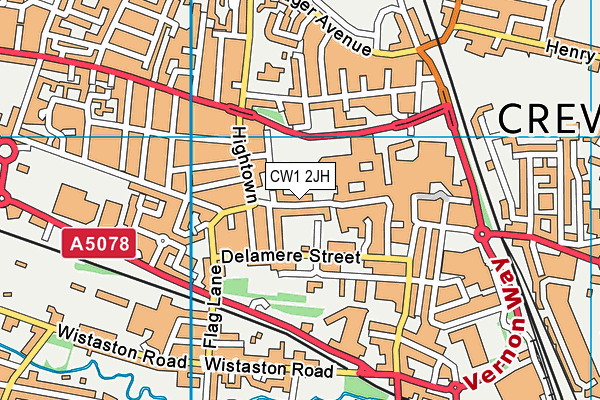 CW1 2JH map - OS VectorMap District (Ordnance Survey) CW1 2JH map - OS VectorMap District (Ordnance Survey)