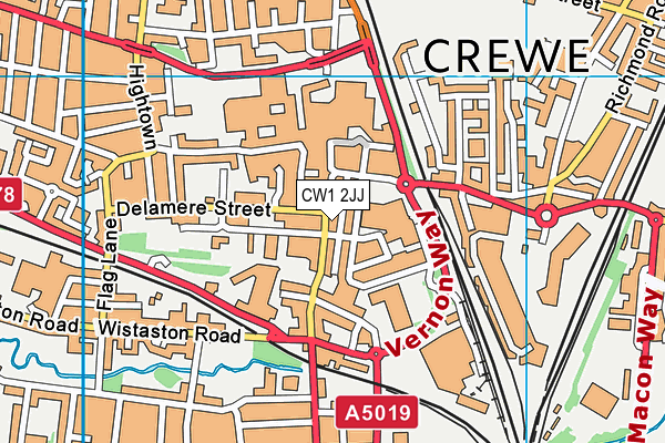 CW1 2JJ map - OS VectorMap District (Ordnance Survey) CW1 2JJ map - OS VectorMap District (Ordnance Survey)