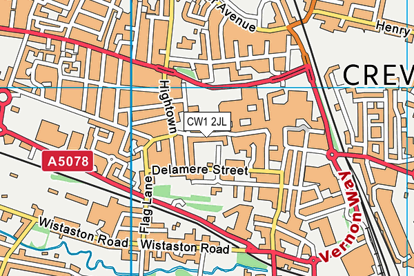 CW1 2JL map - OS VectorMap District (Ordnance Survey) CW1 2JL map - OS VectorMap District (Ordnance Survey)