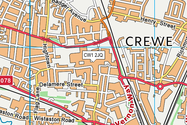 CW1 2JQ map - OS VectorMap District (Ordnance Survey) CW1 2JQ map - OS VectorMap District (Ordnance Survey)