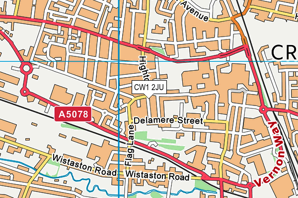 CW1 2JU map - OS VectorMap District (Ordnance Survey) CW1 2JU map - OS VectorMap District (Ordnance Survey)
