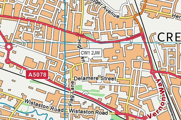 CW1 2JW map - OS VectorMap District (Ordnance Survey) CW1 2JW map - OS VectorMap District (Ordnance Survey)