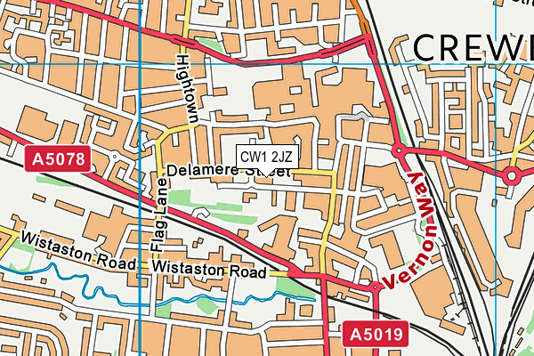 CW1 2JZ map - OS VectorMap District (Ordnance Survey) CW1 2JZ map - OS VectorMap District (Ordnance Survey)