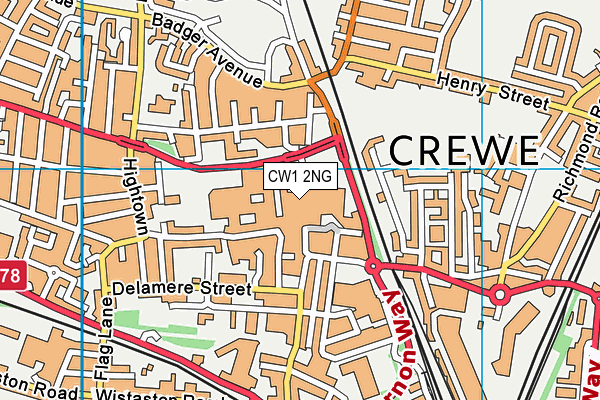 CW1 2NG map - OS VectorMap District (Ordnance Survey) CW1 2NG map - OS VectorMap District (Ordnance Survey)