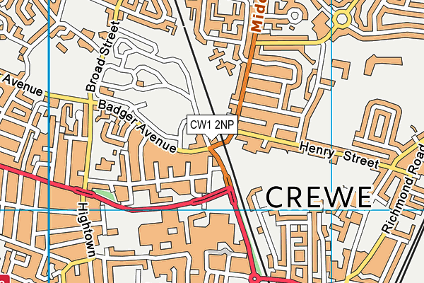 CW1 2NP map - OS VectorMap District (Ordnance Survey) CW1 2NP map - OS VectorMap District (Ordnance Survey)