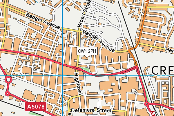 CW1 2PH map - OS VectorMap District (Ordnance Survey) CW1 2PH map - OS VectorMap District (Ordnance Survey)