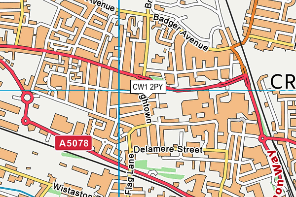 CW1 2PY map - OS VectorMap District (Ordnance Survey) CW1 2PY map - OS VectorMap District (Ordnance Survey)