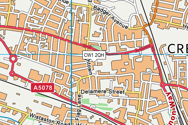 CW1 2QH map - OS VectorMap District (Ordnance Survey) CW1 2QH map - OS VectorMap District (Ordnance Survey)
