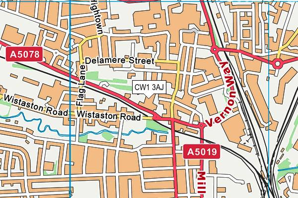 CW1 3AJ map - OS VectorMap District (Ordnance Survey) CW1 3AJ map - OS VectorMap District (Ordnance Survey)