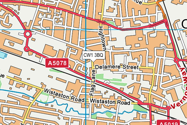 CW1 3BQ map - OS VectorMap District (Ordnance Survey) CW1 3BQ map - OS VectorMap District (Ordnance Survey)