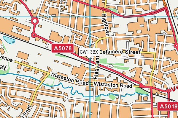 CW1 3BX map - OS VectorMap District (Ordnance Survey) CW1 3BX map - OS VectorMap District (Ordnance Survey)