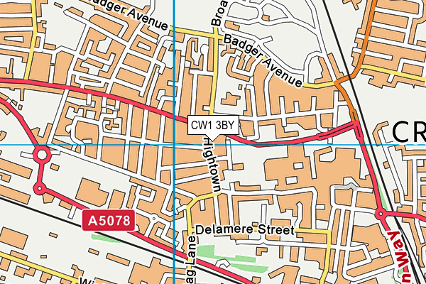 CW1 3BY map - OS VectorMap District (Ordnance Survey) CW1 3BY map - OS VectorMap District (Ordnance Survey)