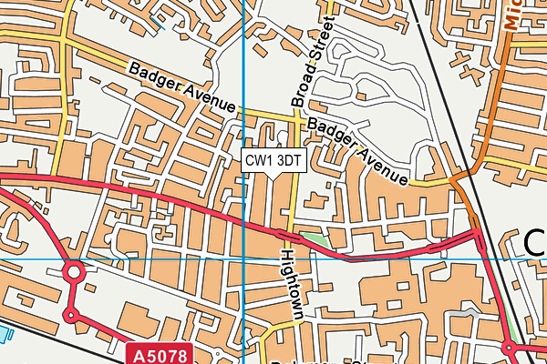 CW1 3DT map - OS VectorMap District (Ordnance Survey) CW1 3DT map - OS VectorMap District (Ordnance Survey)